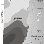 A precipitation map of Belize.