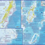 A very detailed map showing dive sites in Belize.